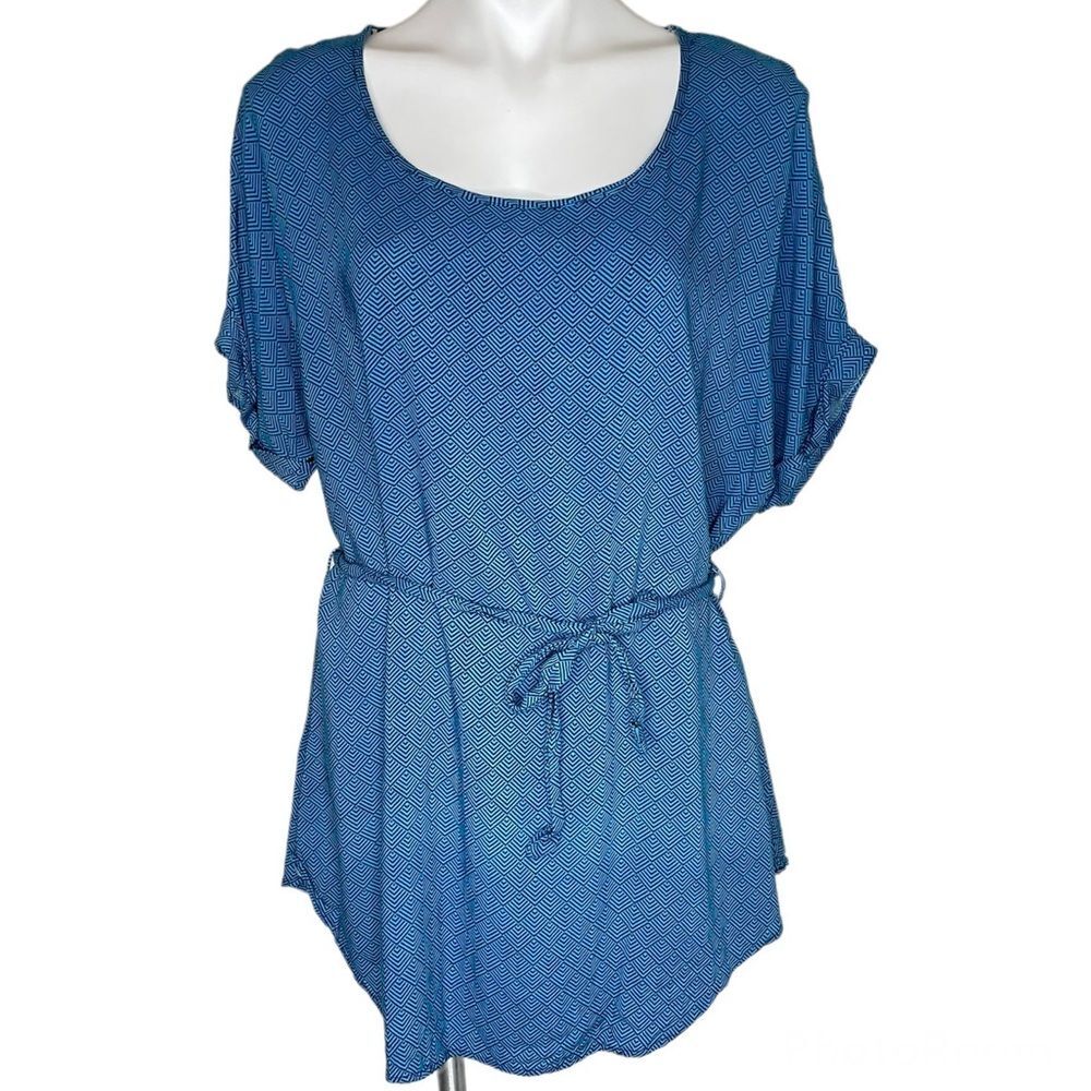 Pixley Martin Tie Waist Geometric Print Tunic Top Size XL
